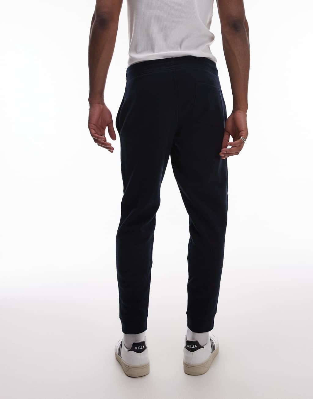 Mango drawstring slim fit sweatpants in navy Product Image