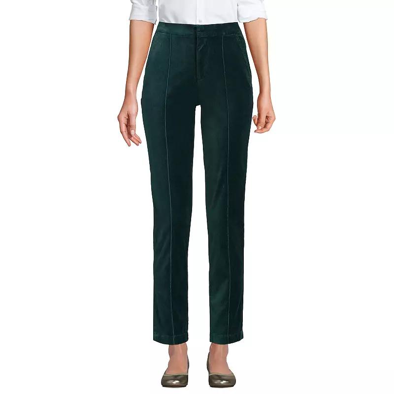 Women's Lands' End Velvet High Rise Pintuck Pencil Ankle Pants,  Product Image