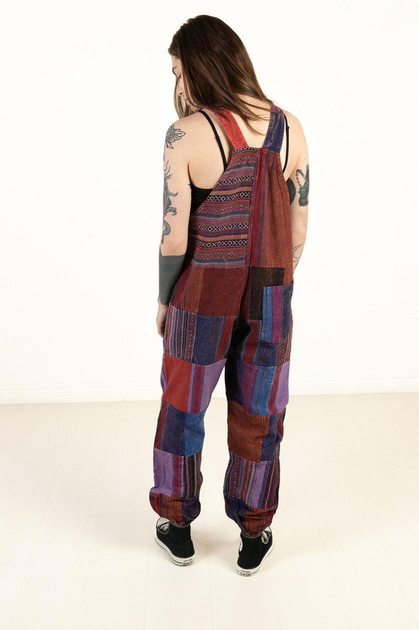 Violet Patchwork Overalls Product Image
