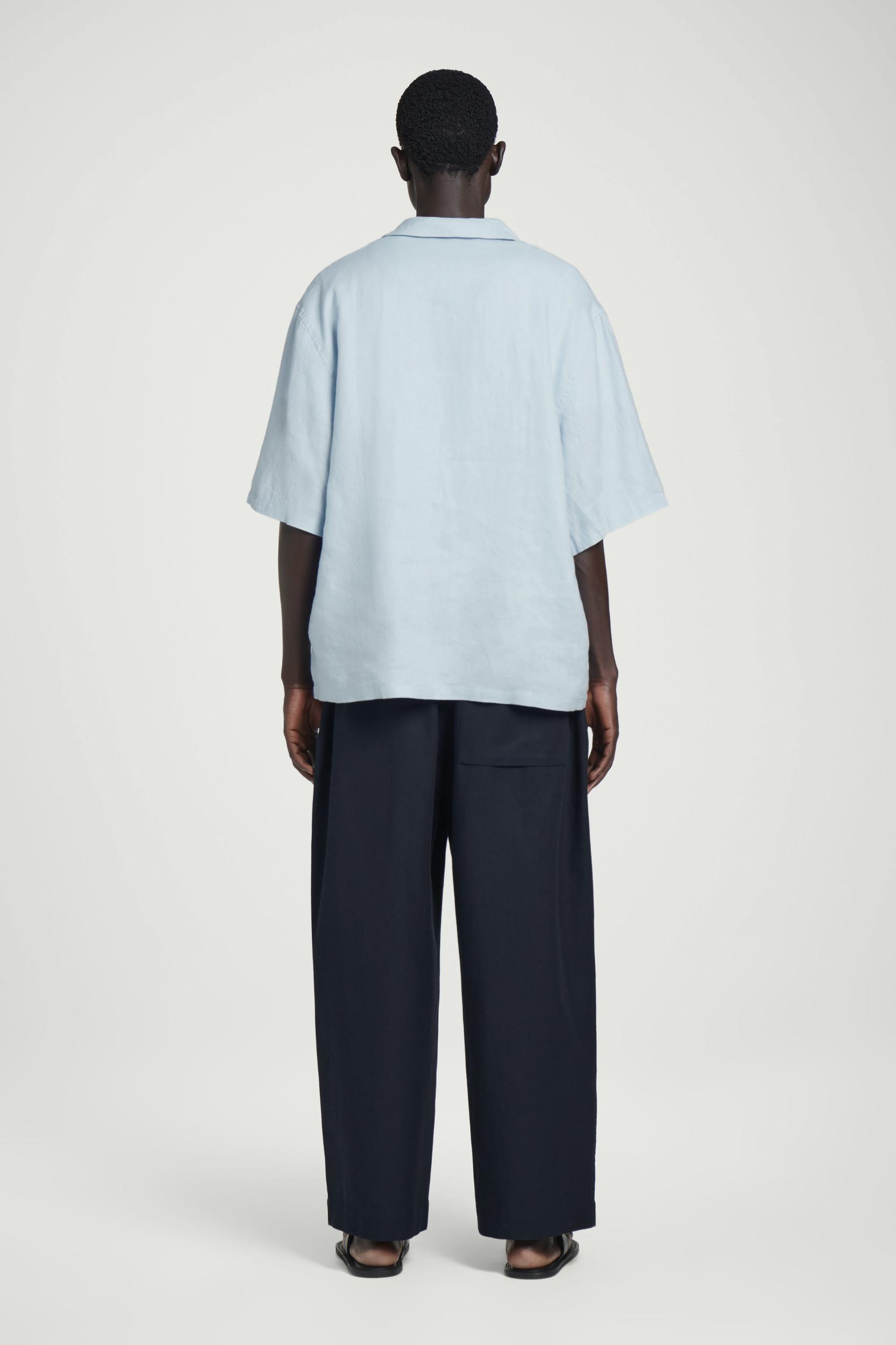 OPEN-COLLAR LINEN SHIRT Product Image