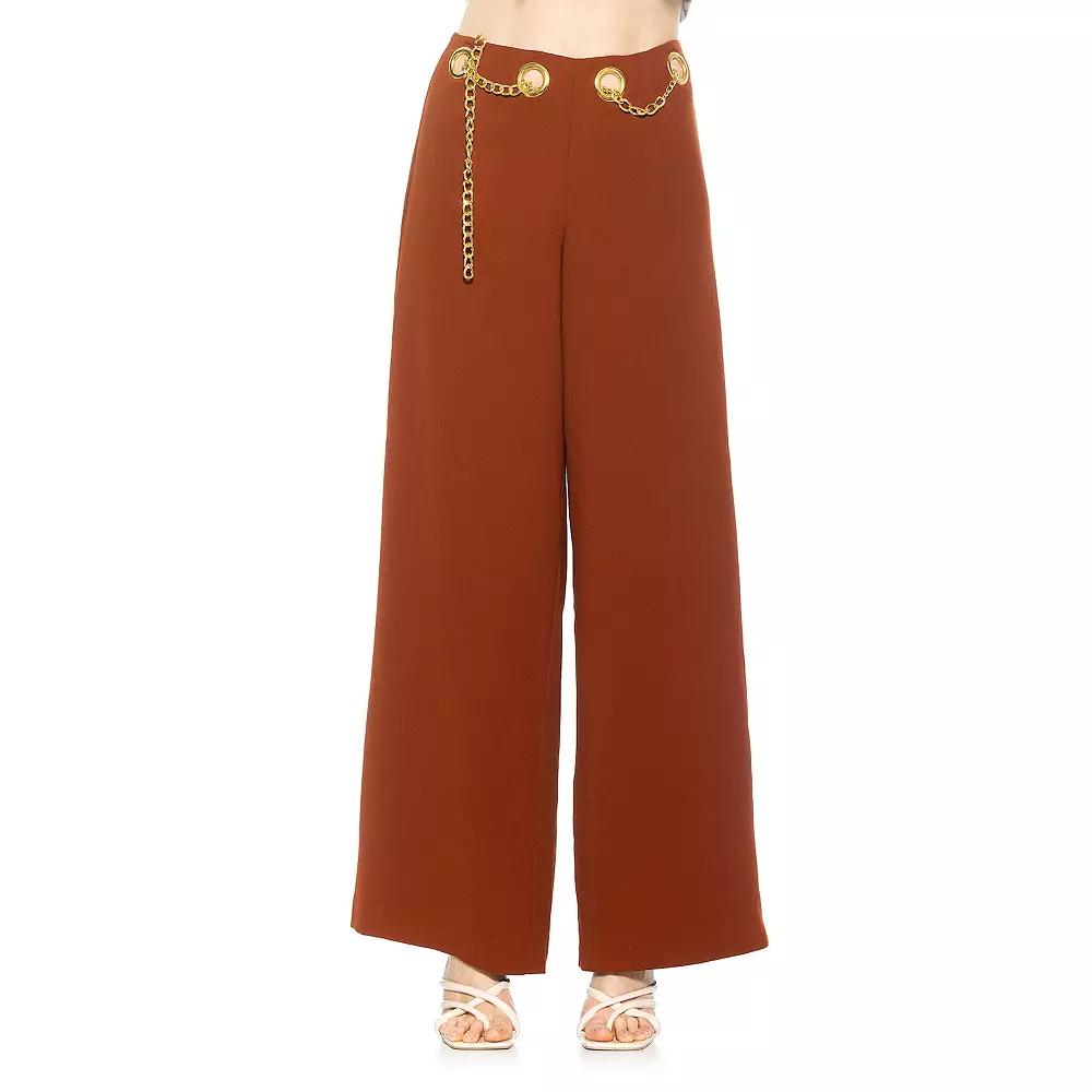 Women's ALEXIA ADMOR Cassie Wide Leg Mid Rise Pants,  Product Image