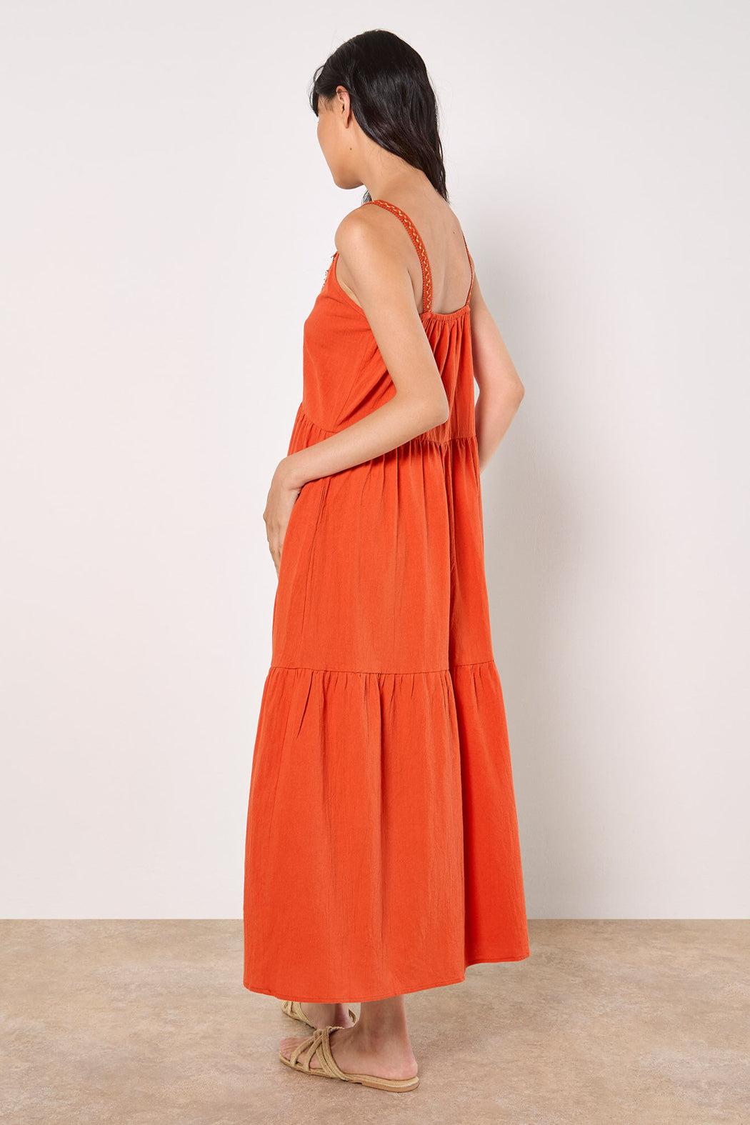 Shell Detail Tiered Midi Dress Product Image