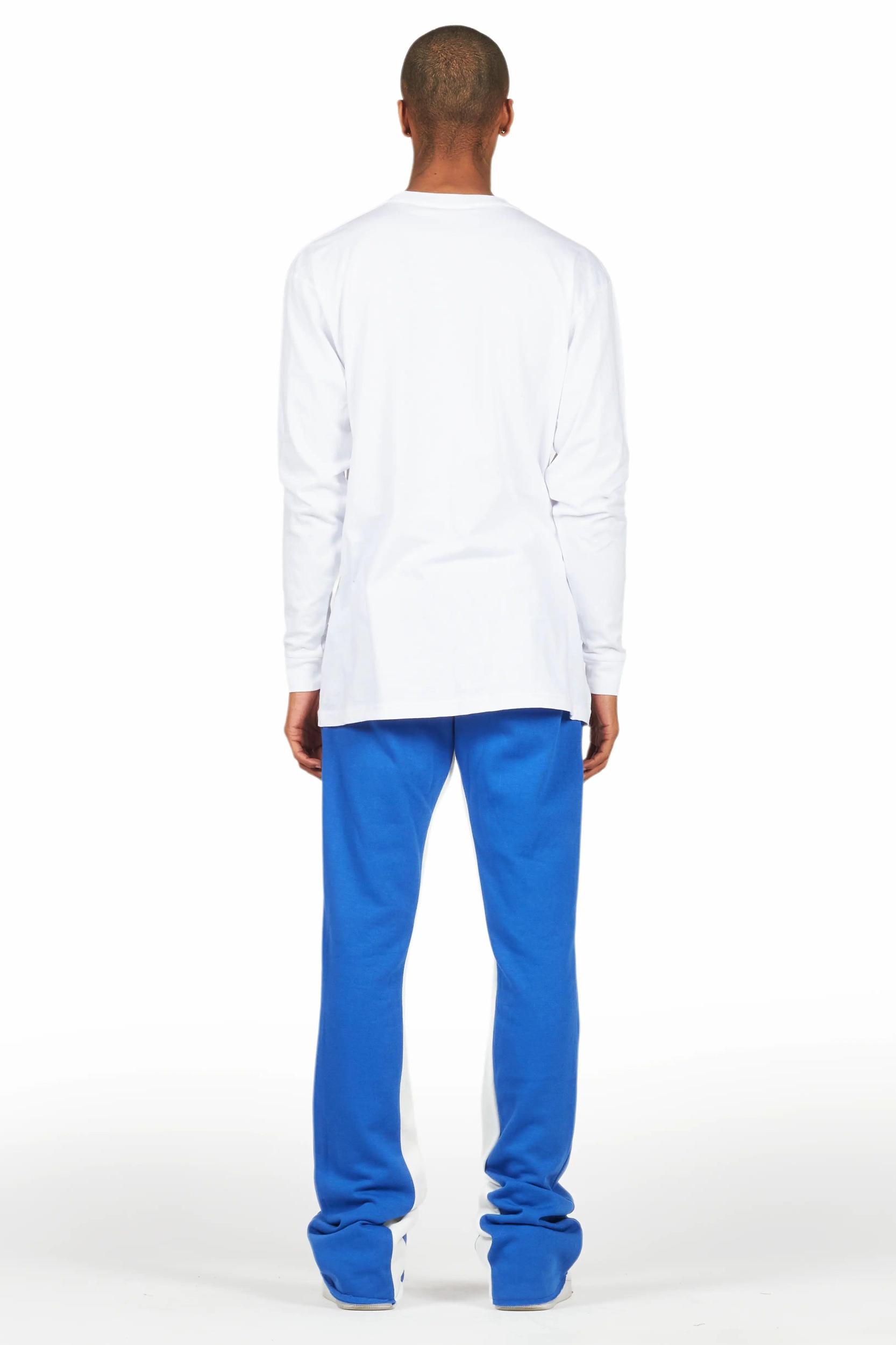 Briggs White/Royal Long Sleeve T-Shirt/Baggy Pant Set Male Product Image