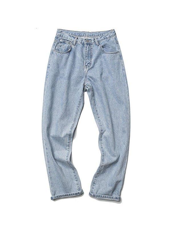 Men's Vintage Light Wash Loose Jeans Product Image