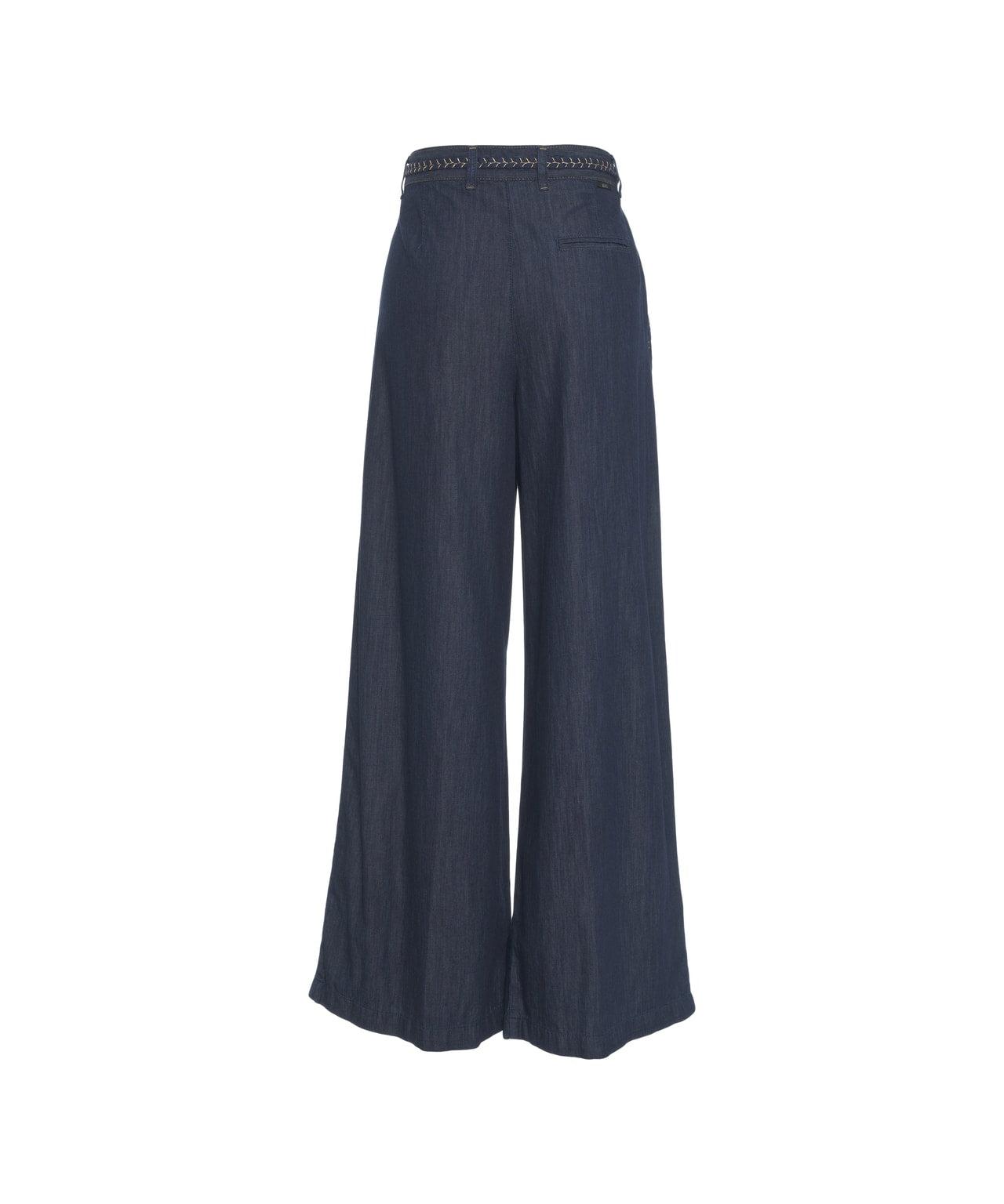 Flared pants with belt Product Image