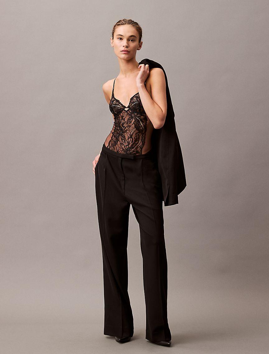 CK Black Floral Lace Bodysuit Product Image