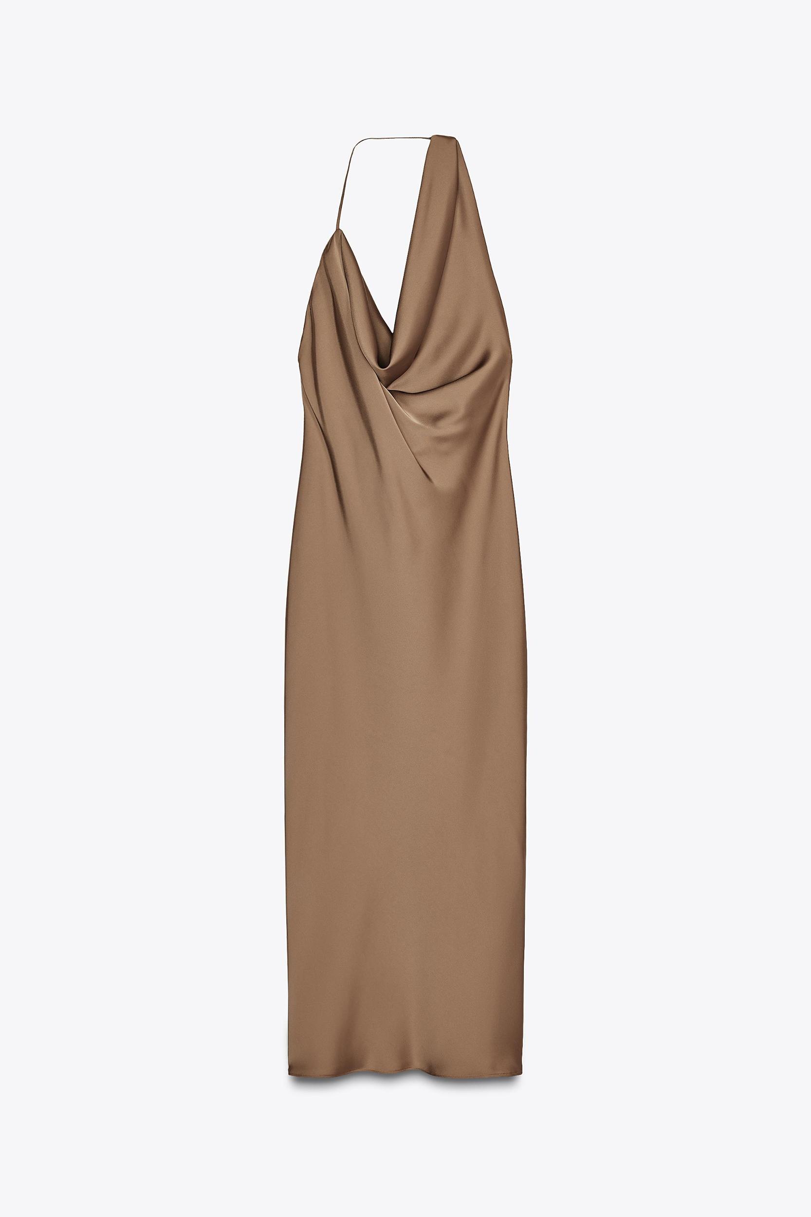 ASYMMETRIC SATIN MIDI DRESS Product Image
