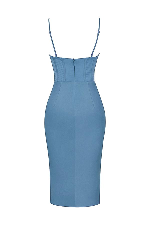 Myrna  aegean blue corset midi dress Product Image
