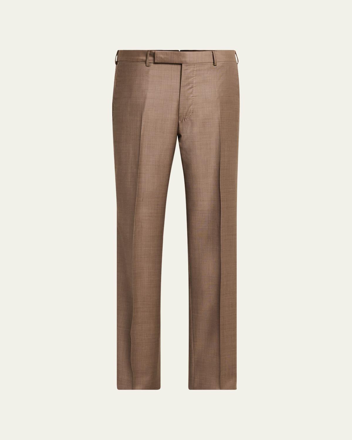 Mens Trofeo Sharkskin Flat-Front Trousers Product Image