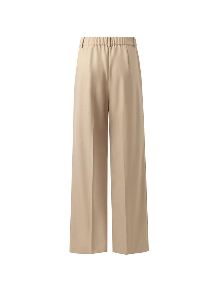 Worsted Wool Straight Women Pants Product Image