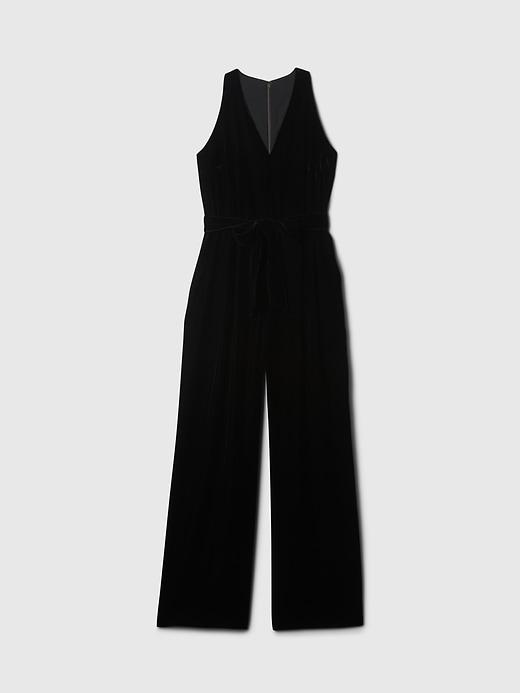 Recycled Velvet V-Neck Jumpsuit Product Image