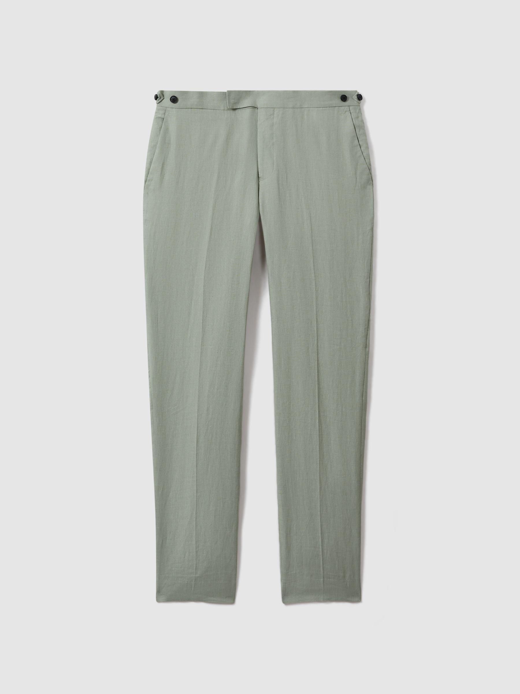 Linen Tapered Trousers Slim-Fit in Apple Product Image