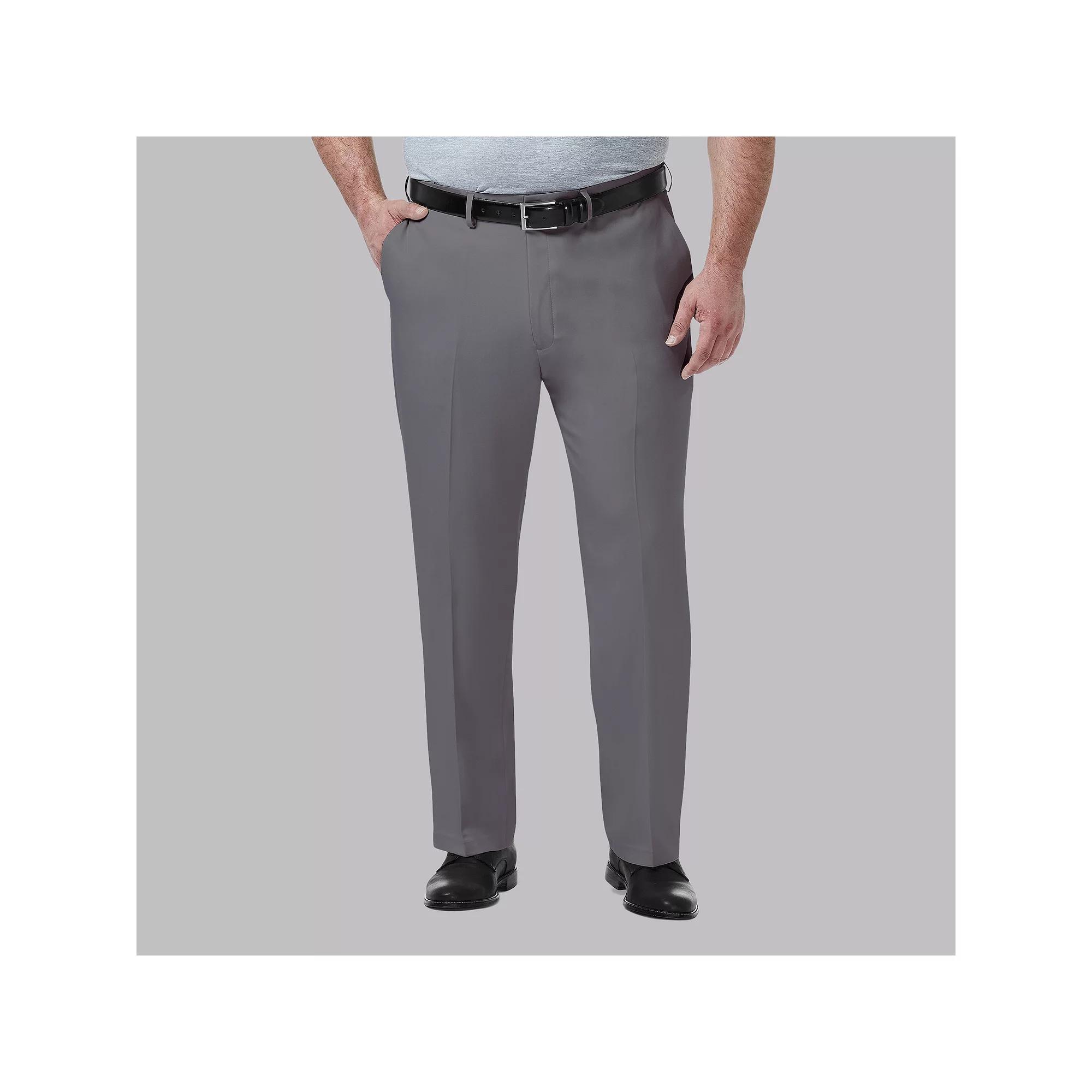 Big & Tall Haggar® Premium Comfort Expandable-Waist Classic-Fit Stretch Flat-Front Dress Pants, Men's,  Product Image