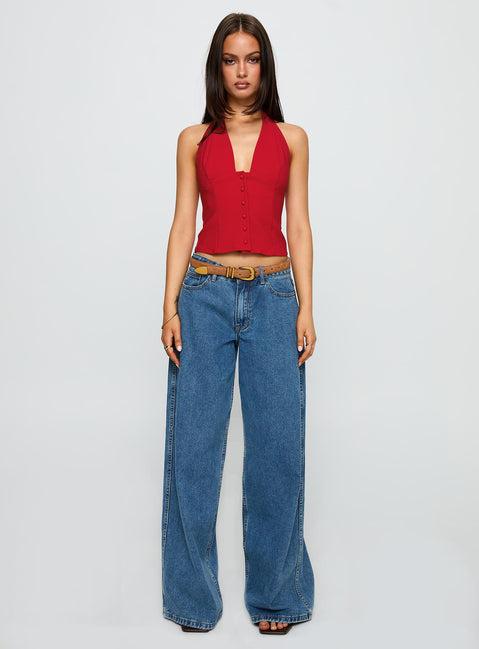 Serefina Halter Top Red Product Image