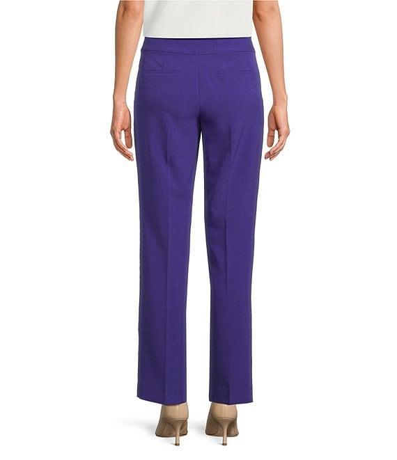 Kasper Crepe Fly Front Slim Leg Pants Product Image