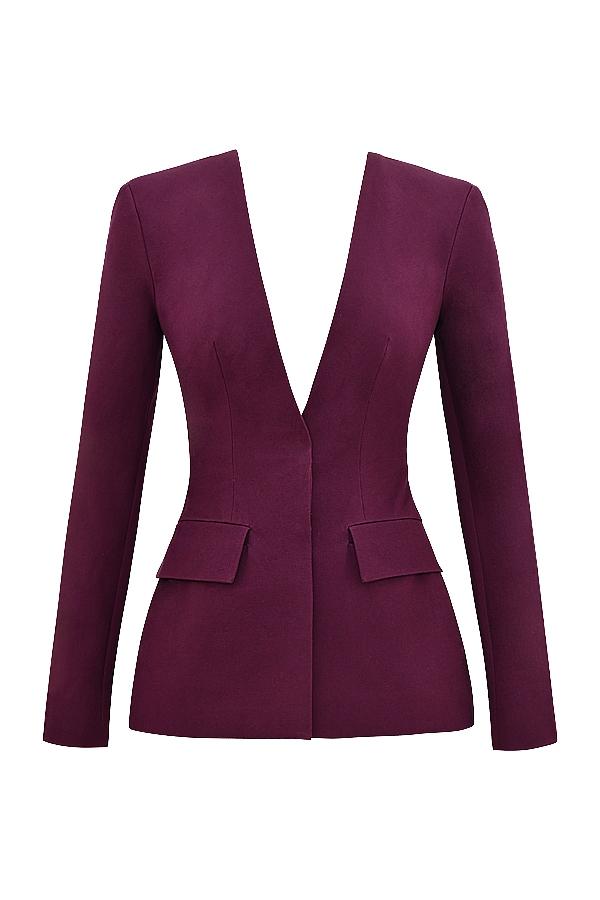 Theodora  wine deep v blazer - sale Product Image