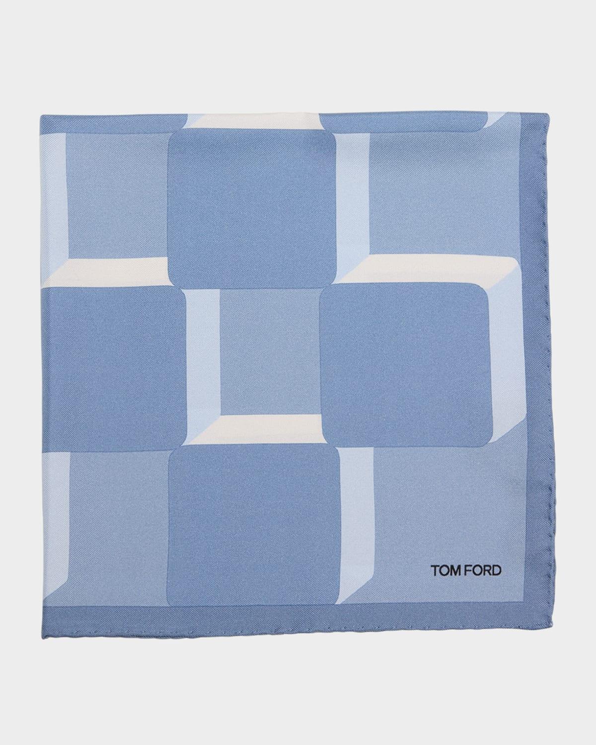 Mens Silk Geometric Pocket Square Product Image