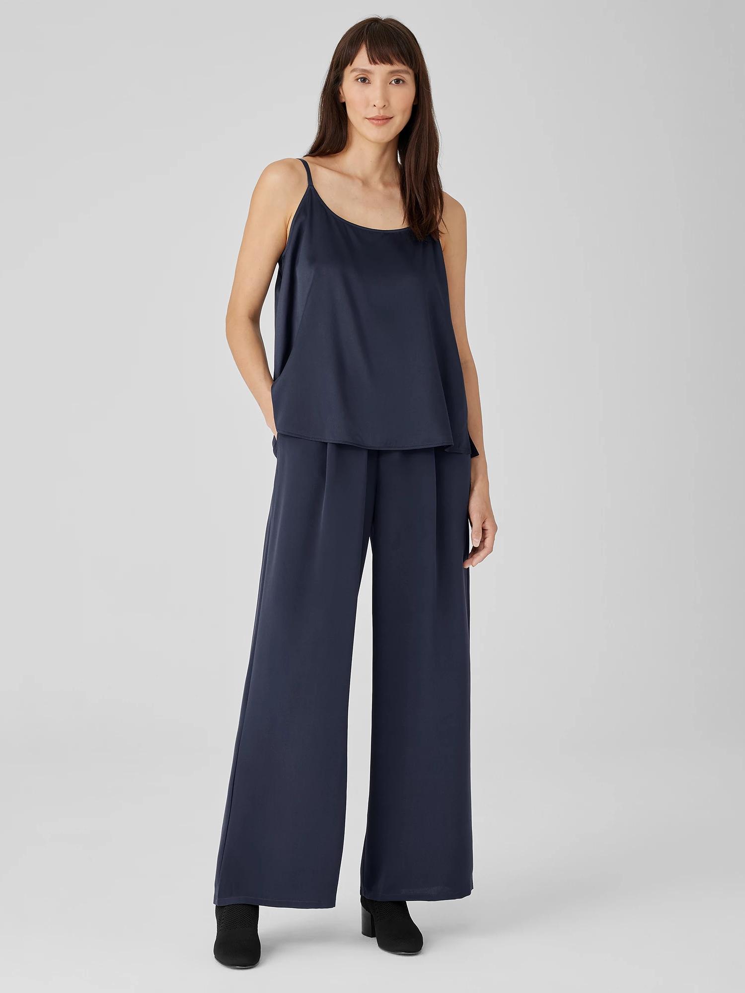 Silk Double Crepe Wide-Leg Pant Product Image