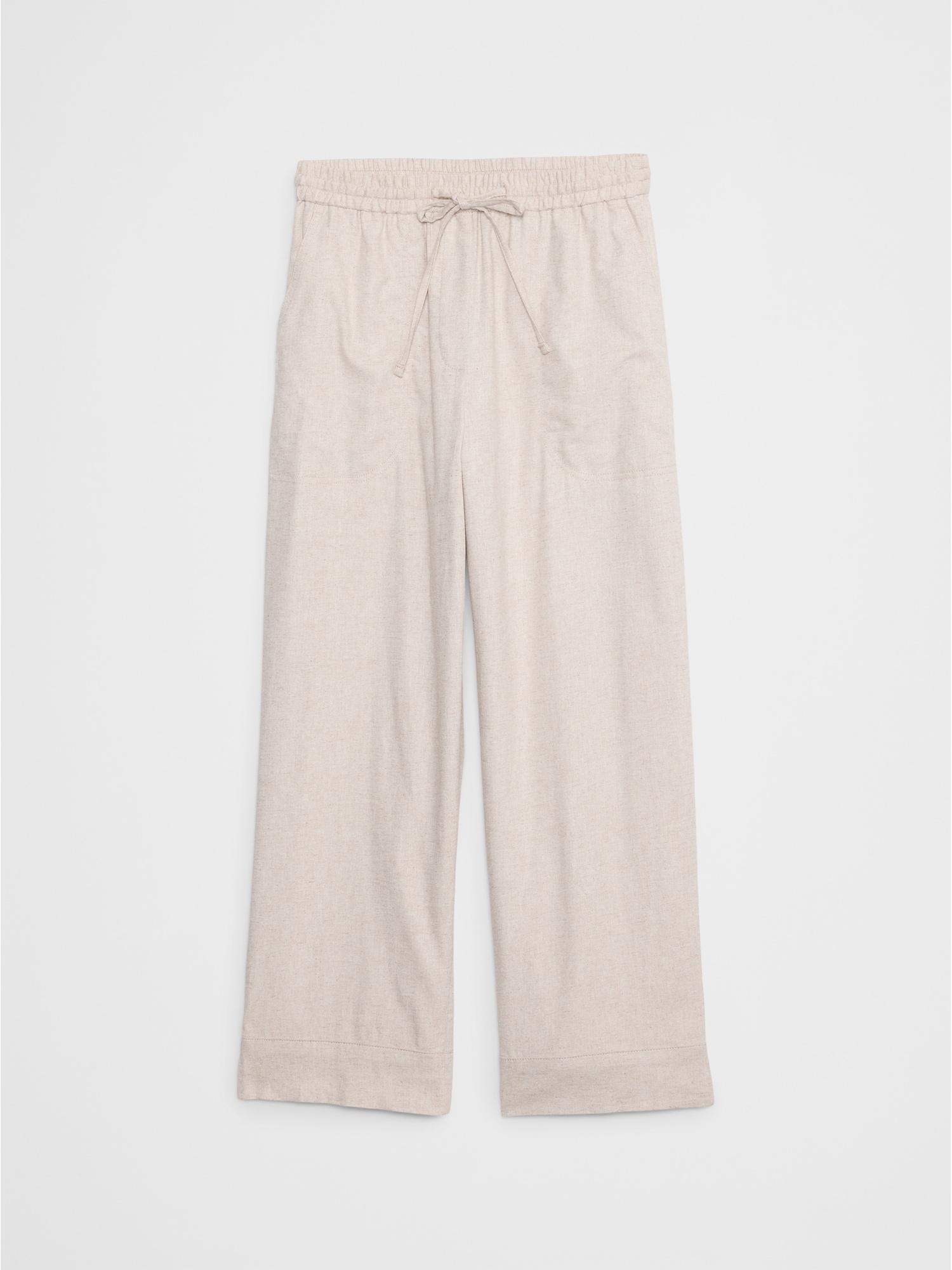 Straight Linen-Blend Pull-On Pant Product Image