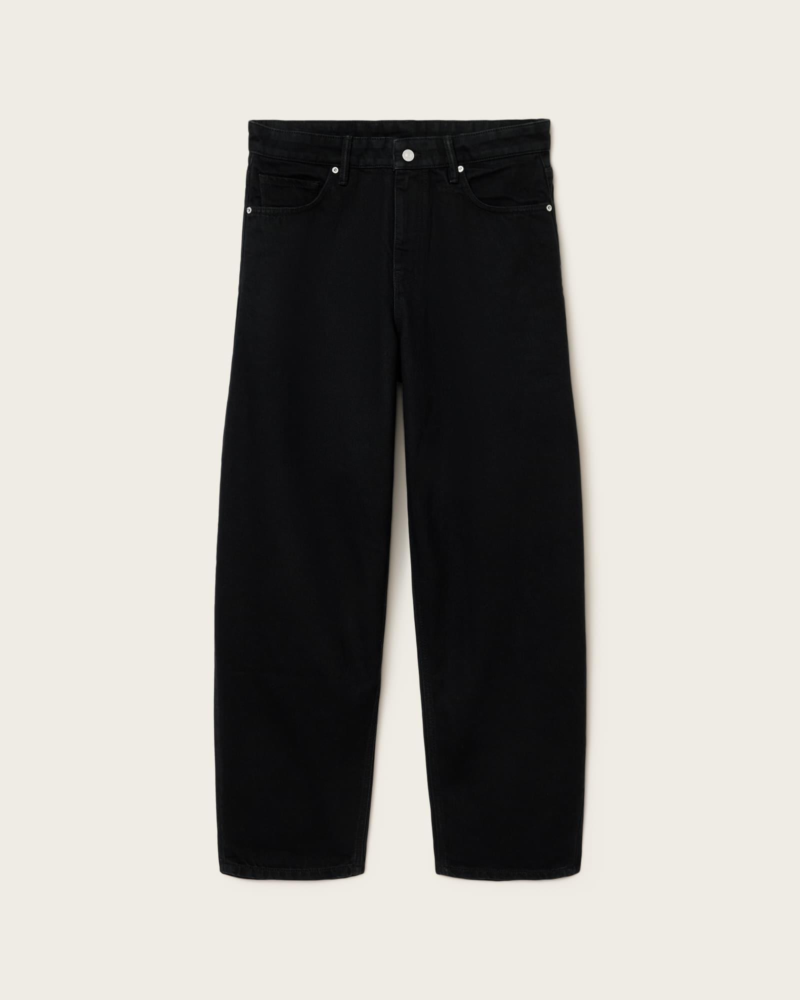 Curve Barrel Leg Denim Jeans Washed Black | ALLSAINTS US Product Image