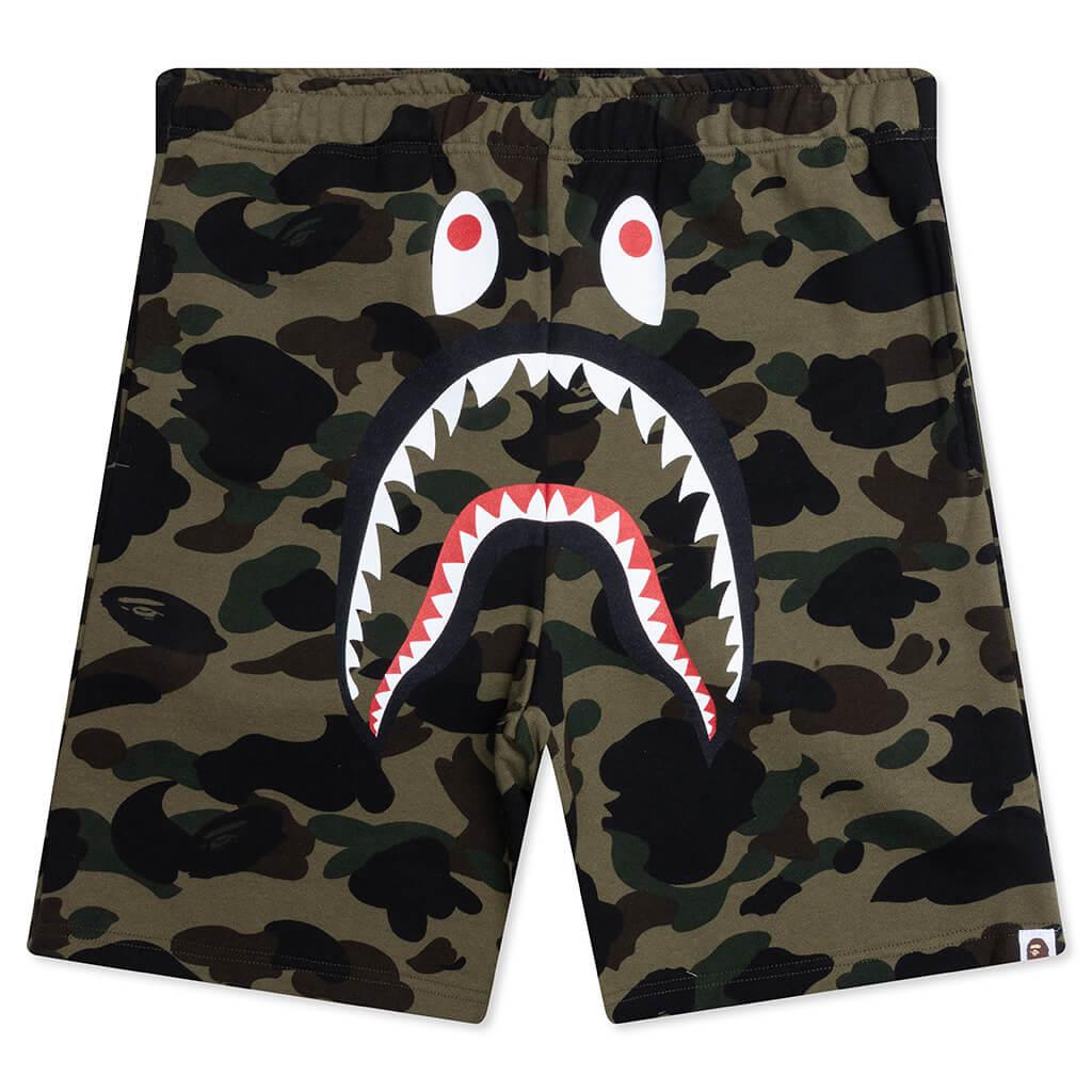 1ST Camo Shark Regular Fit Sweat Shorts - Green Male Product Image