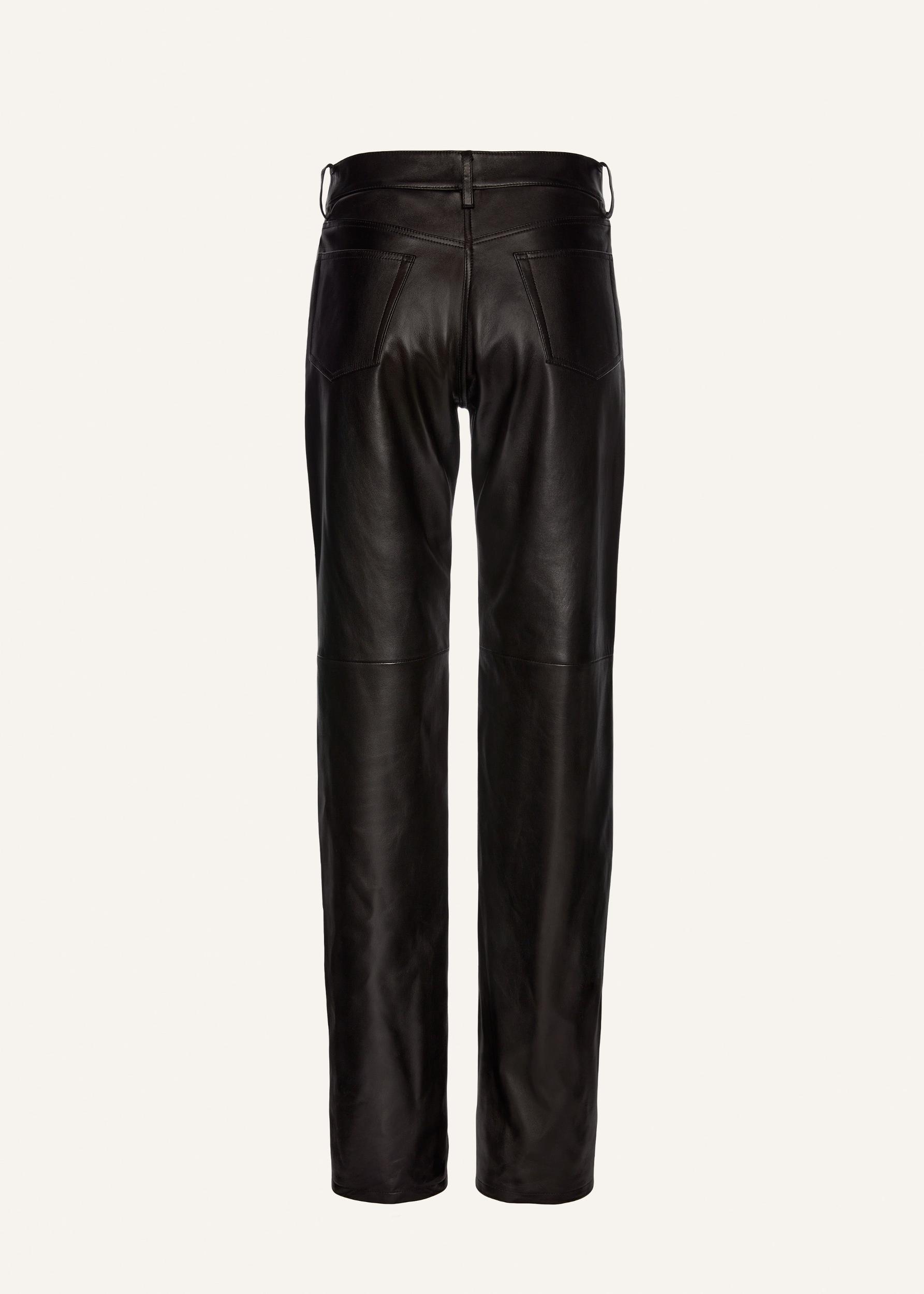 Straight-leg leather pants in black Product Image