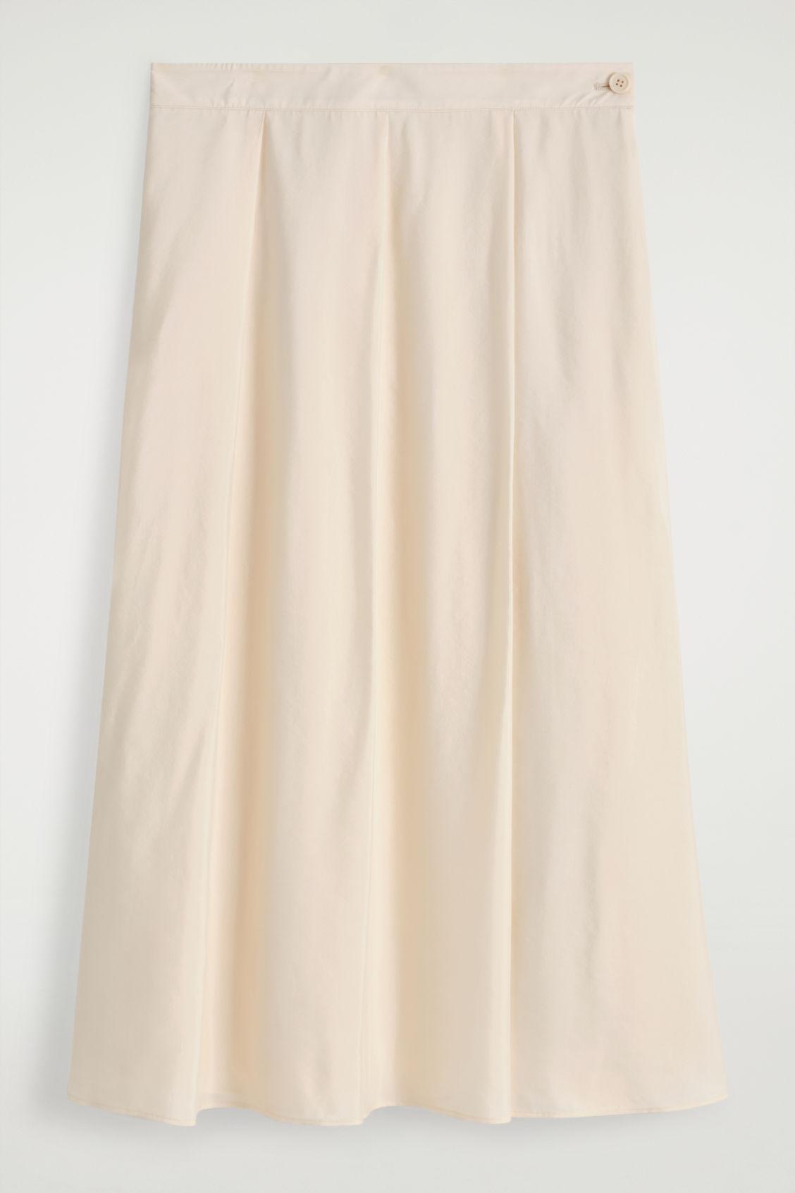 PLEATED A-LINE MIDI SKIRT Product Image