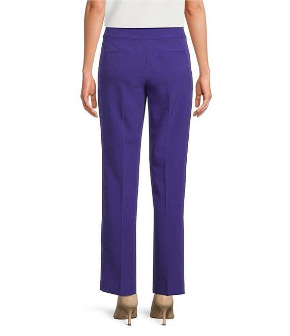 Kasper Crepe Fly Front Slim Leg Pants Product Image