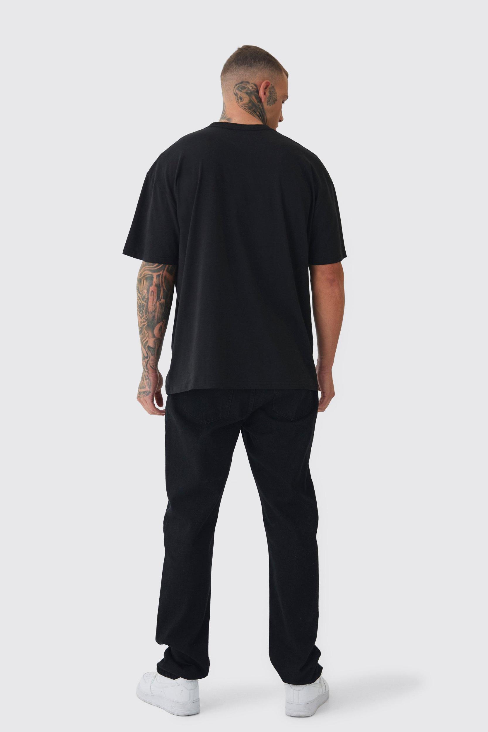 Tall OFCL Lips Graphic T-shirt In Black | boohooMAN USA Product Image