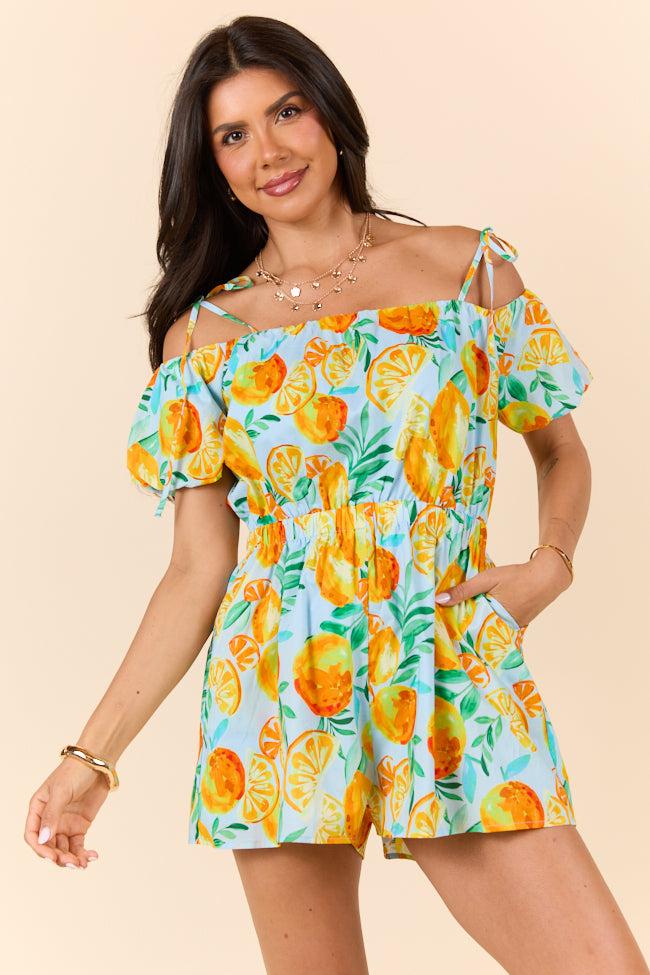 Easy Peasy Citrus Print Romper FINAL SALE Product Image