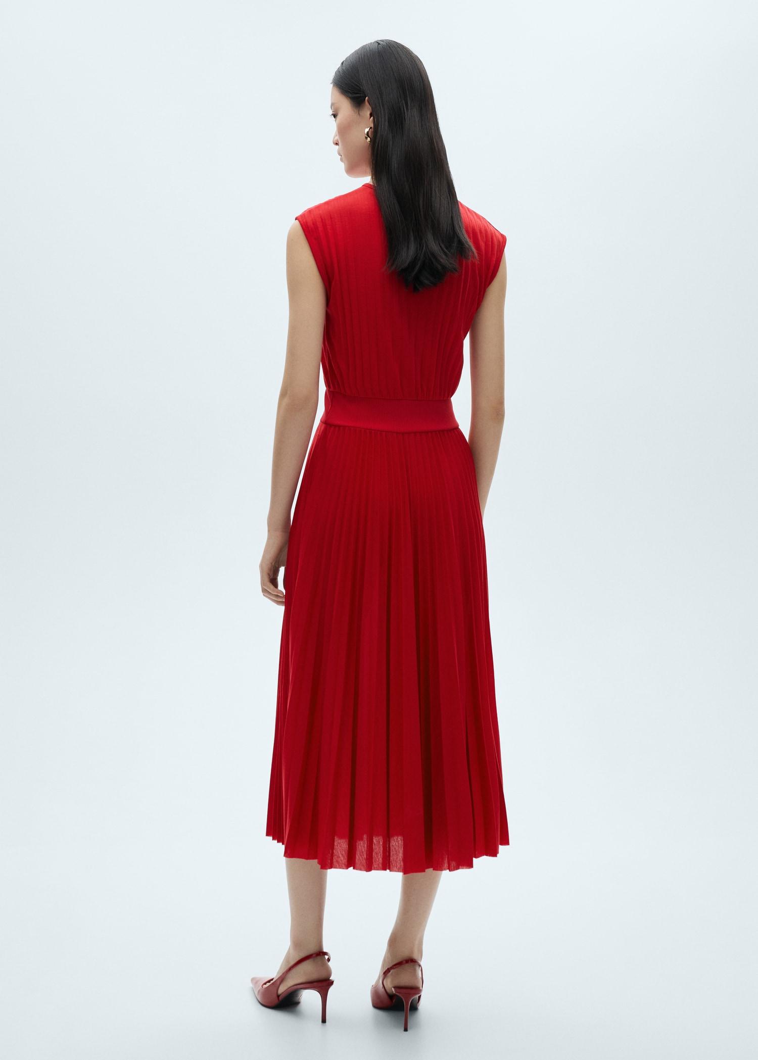 Elastic waist pleated dress - Women | MANGO USA Product Image