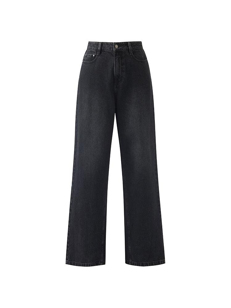 Glitter High-Waisted Straight Women Jeans Product Image