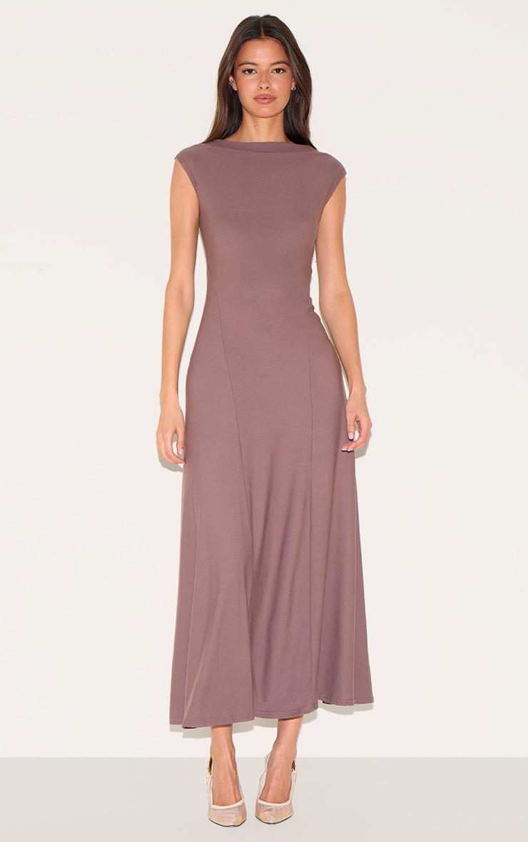  Mushroom Panelled Floaty Maxi Dress Product Image