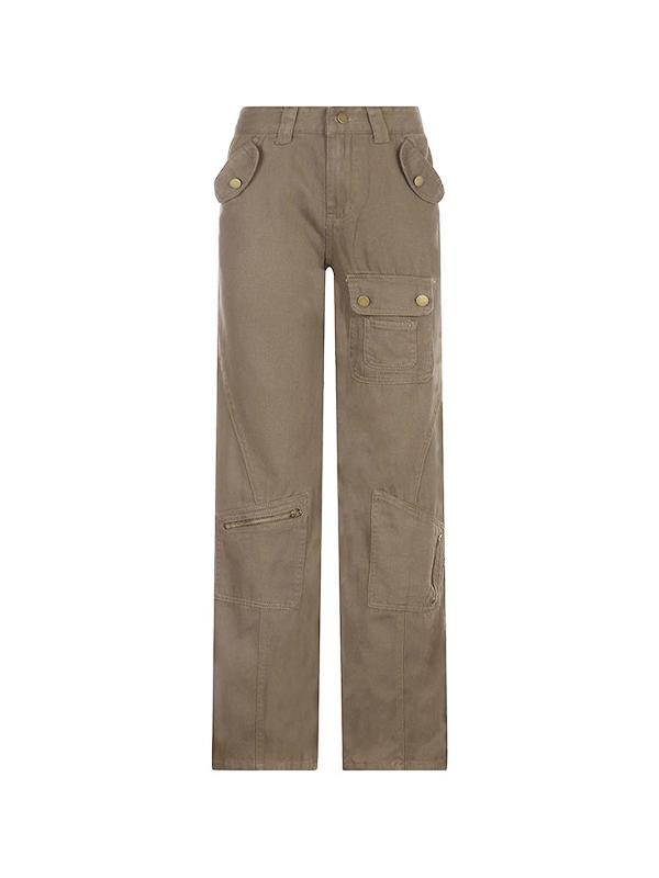 Vintage Multiple Pocket Dangle Cargo Slim Jeans Product Image