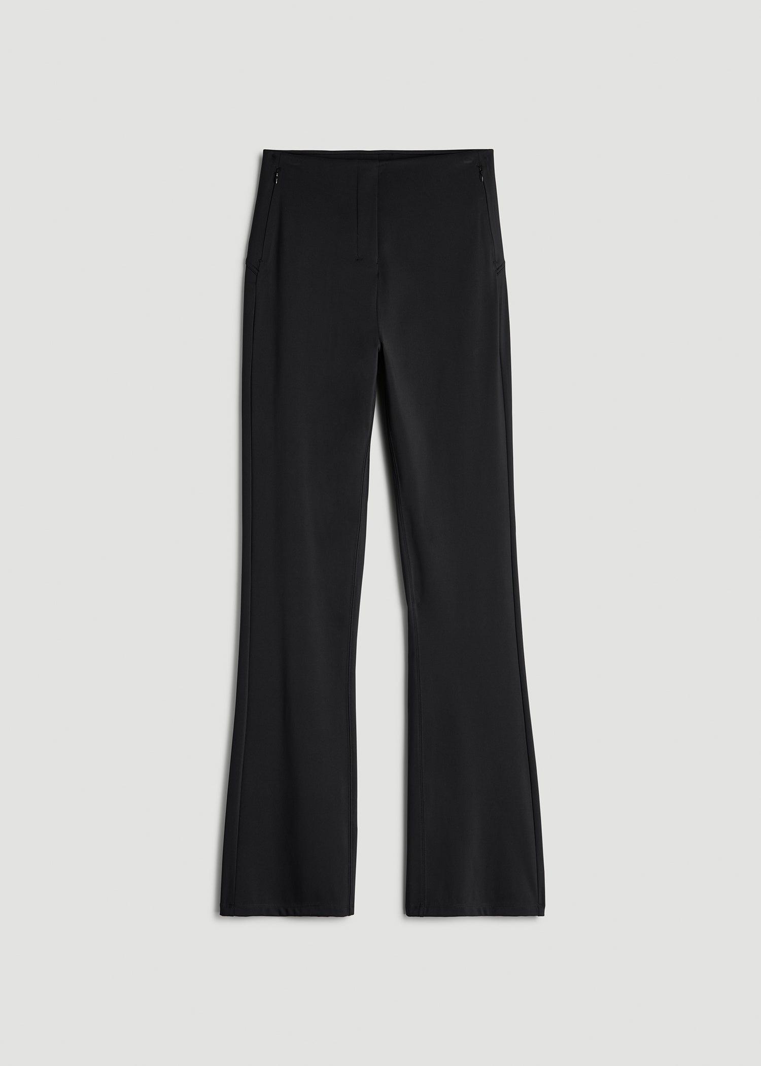 High Rise Pull On Mini Flare Pant for Tall Women in Black Female Product Image