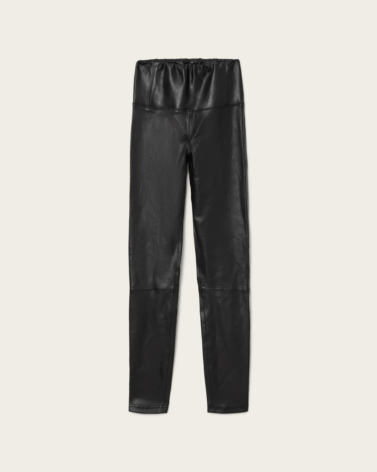 Cora Leather Stretch Leggings Black | ALLSAINTS US Product Image