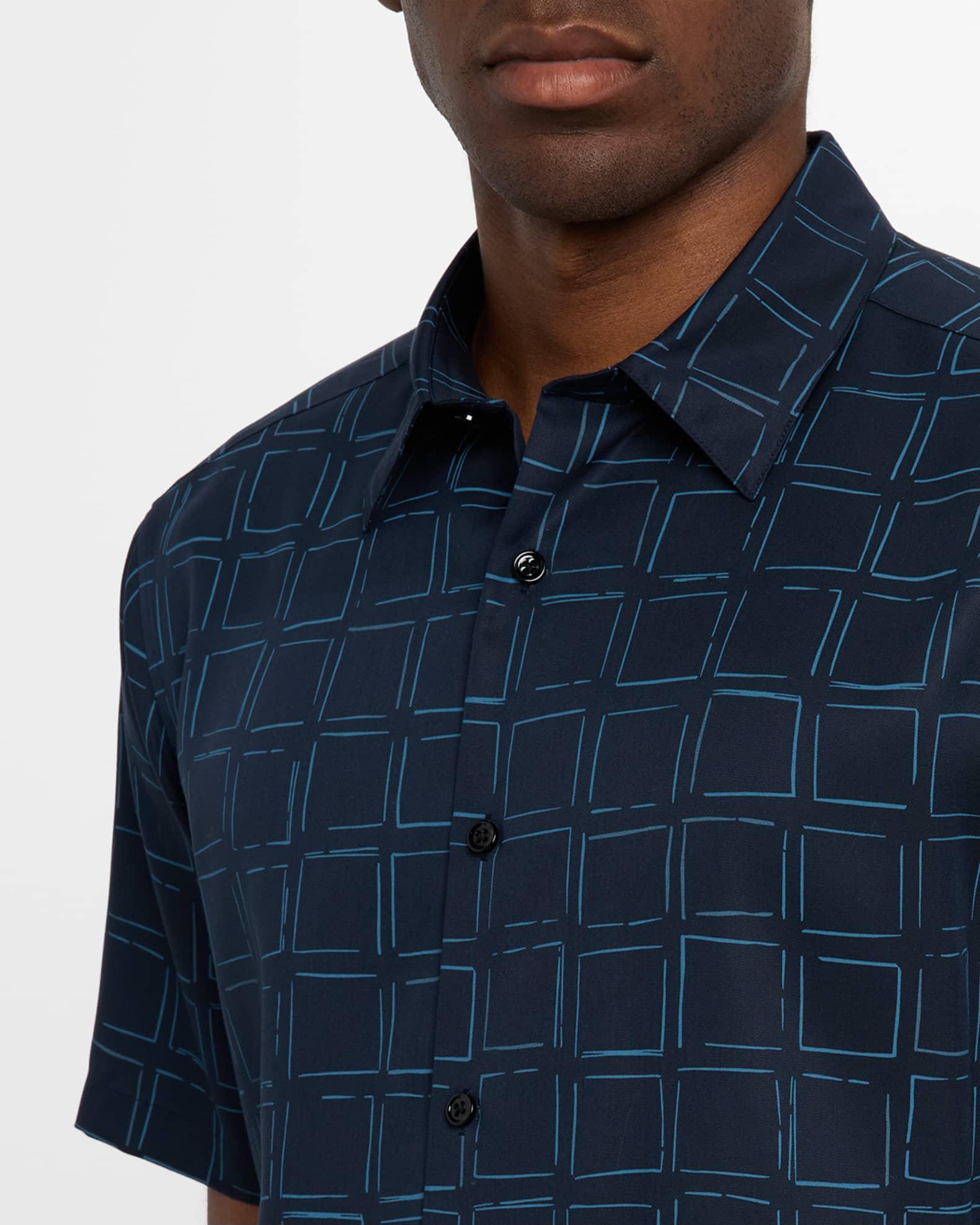 Men's Irving Grid Lyocell Sport Shirt Product Image