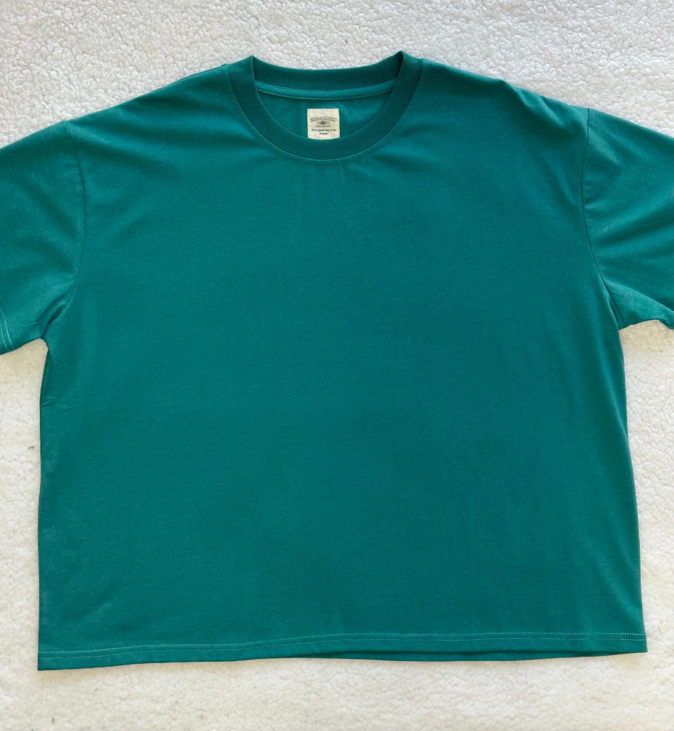 Bubbly Green Basic Slightly Cropped Blank Tee Product Image