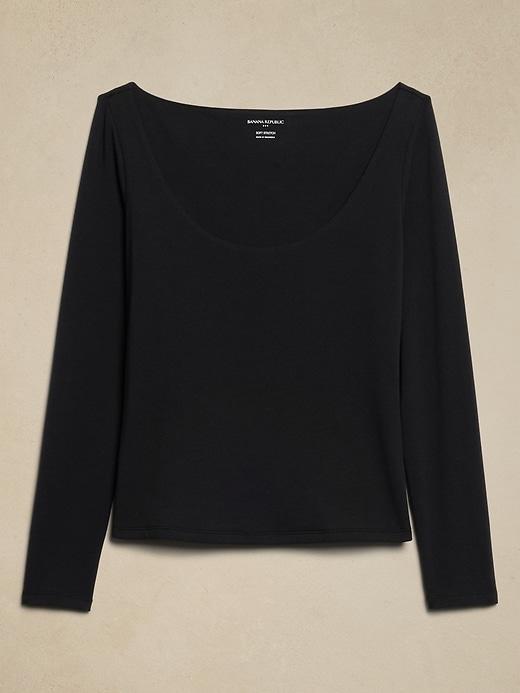 Soft Stretch Scoop-Neck T-Shirt Product Image