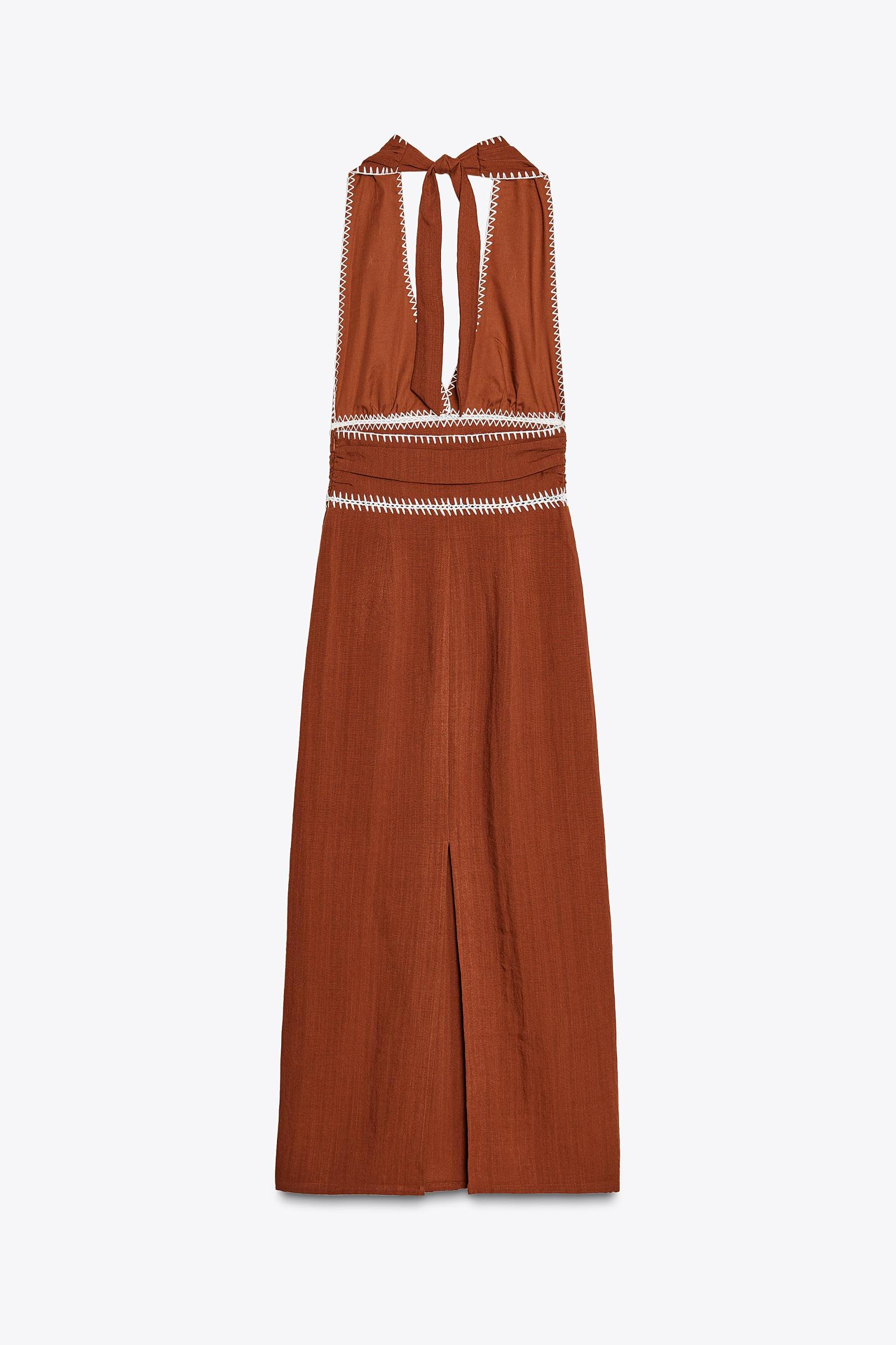 EMBROIDERED MIDI DRESS Product Image