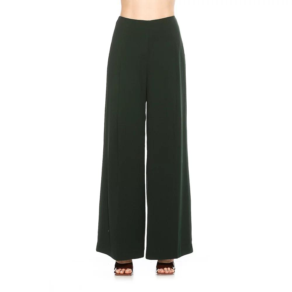 Women's ALEXIA ADMOR Rover Wide Leg Mid Rise Pants, Size: 6, Green Product Image