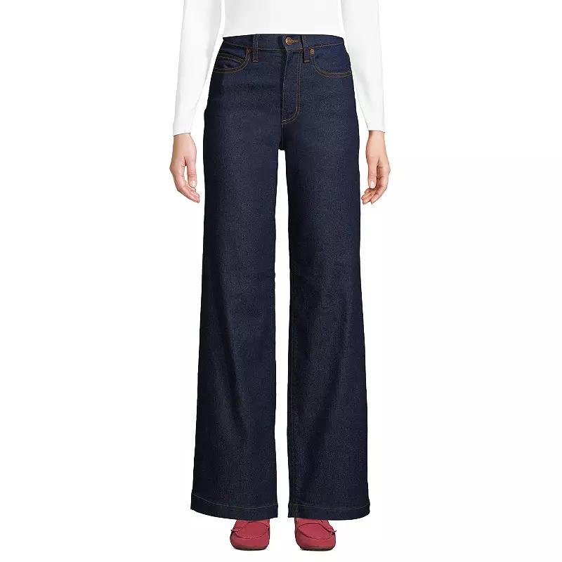 Women's Lands' End High-Rise Wide Leg Jeans,  Product Image