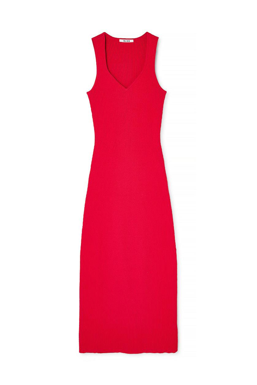 Fine Knitted Scoop Neck Midi Dress Product Image