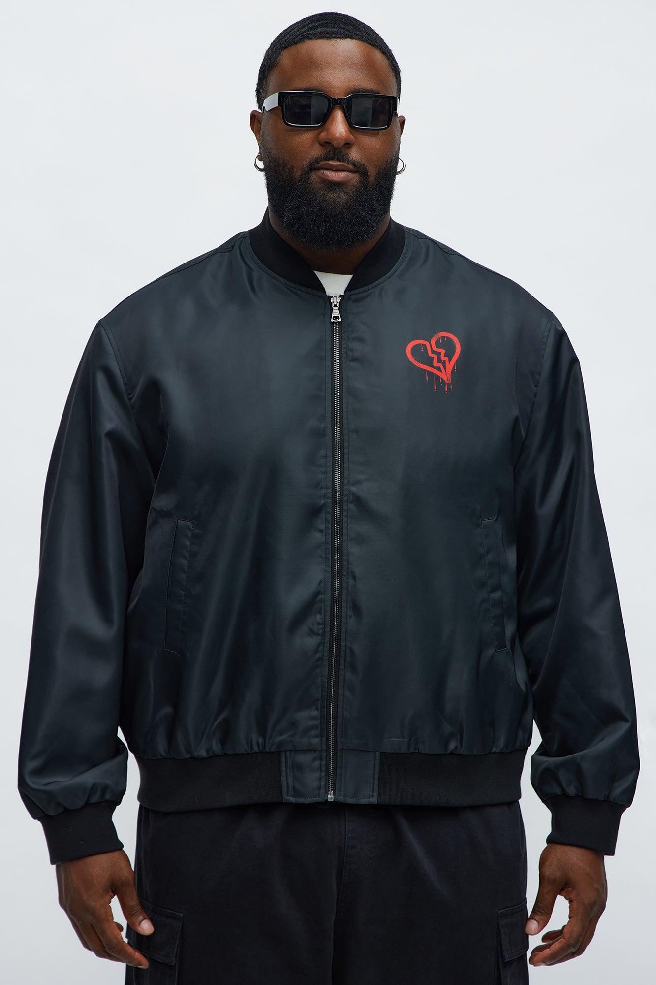 Cropped Urban Bomber Jacket - Black Male Product Image