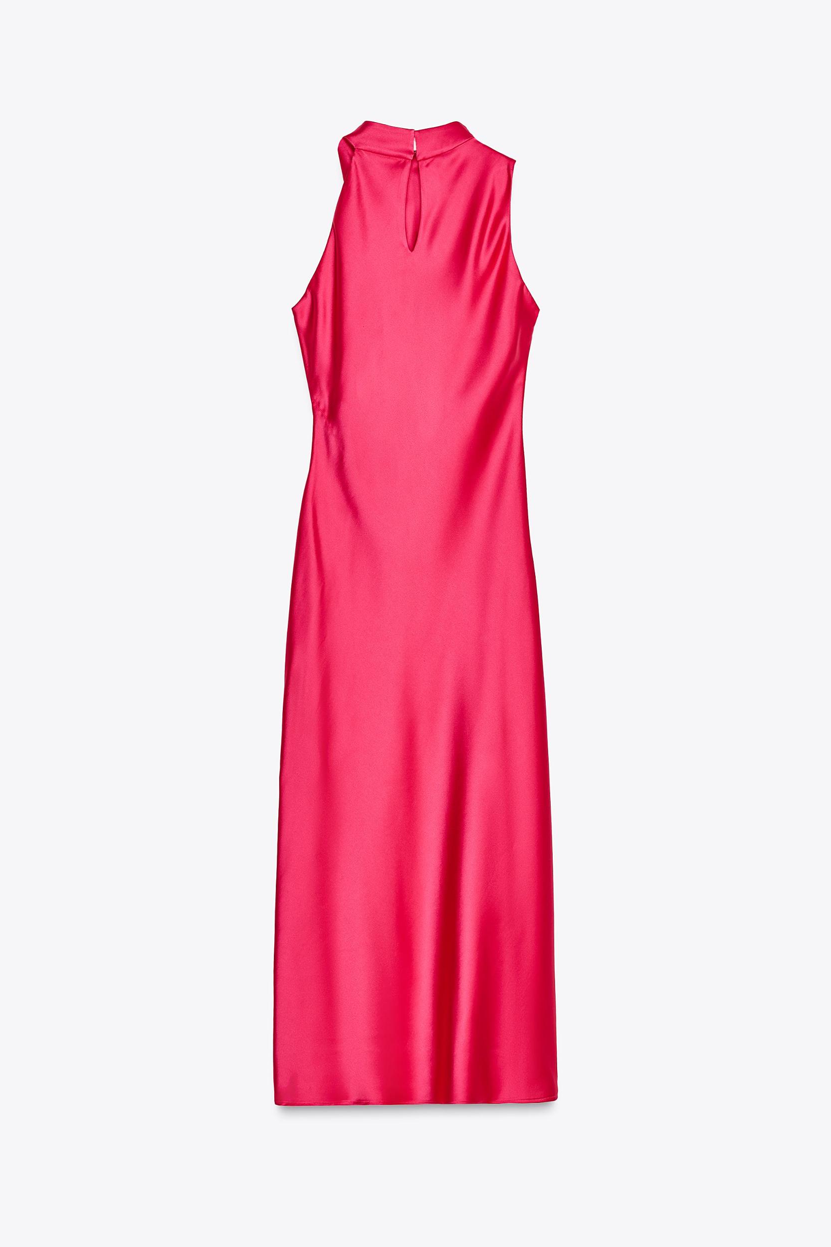 ASYMMETRIC SATIN MIDI DRESS Product Image