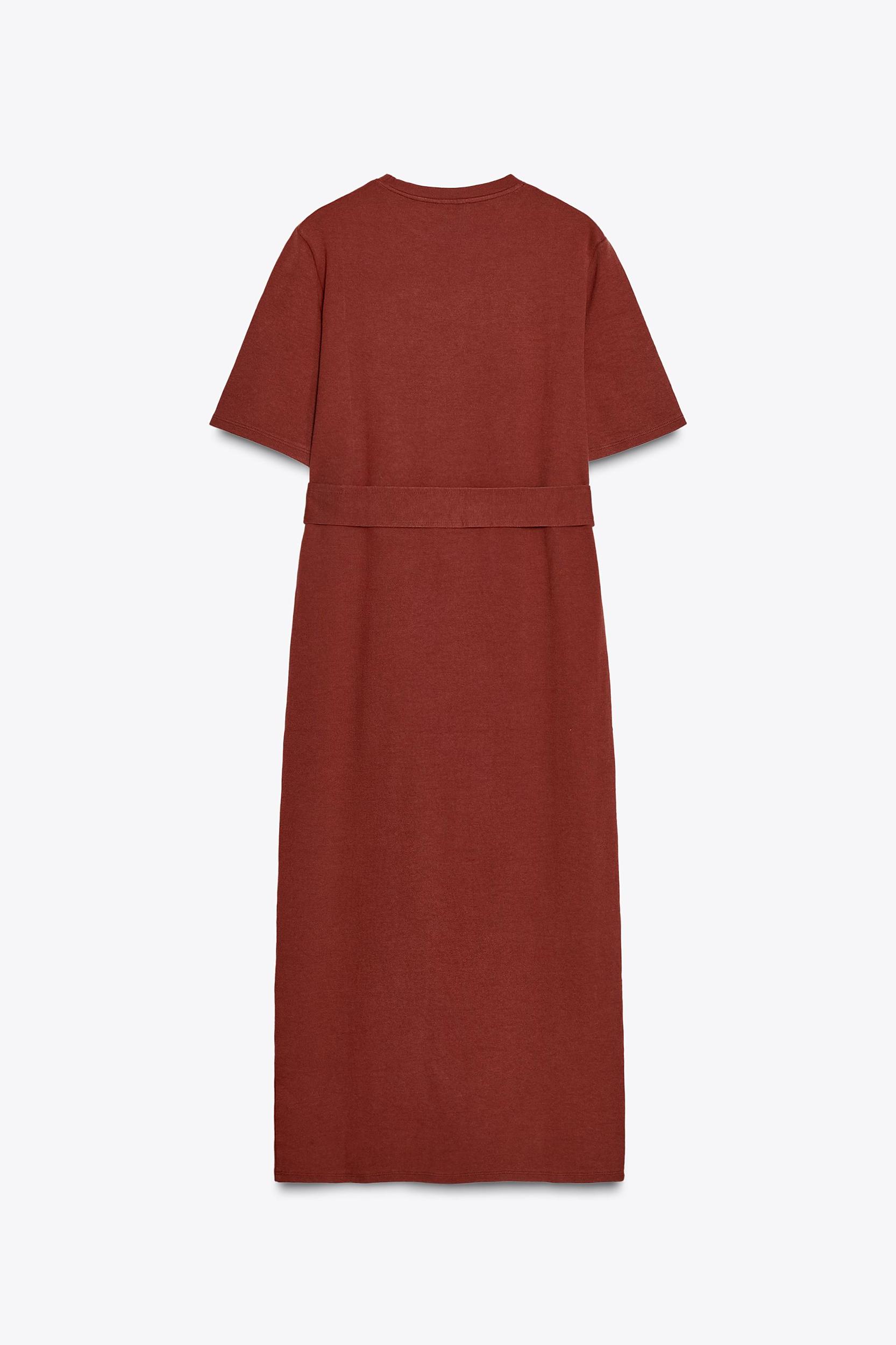 BELTED INTERLOCK DRESS Product Image