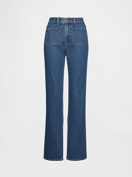 High Rise Studded &apos;90s Straight Jeans Product Image