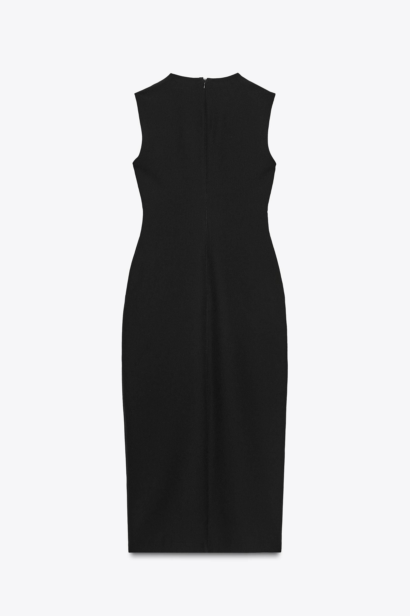 BELTED CREPE MIDI DRESS Product Image