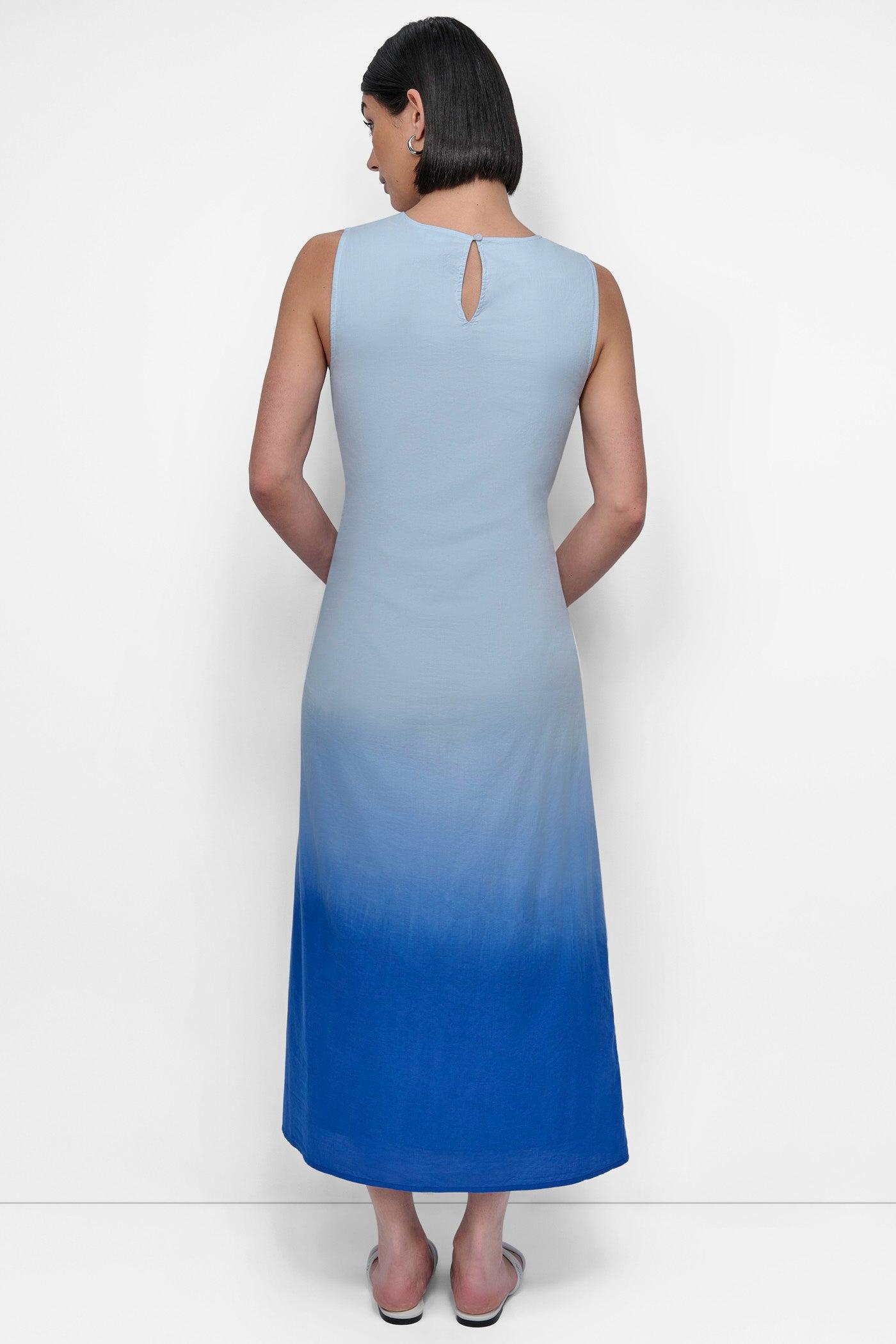 SLEEVELESS PRINTED DIP DYE SIDE RUCHE Product Image