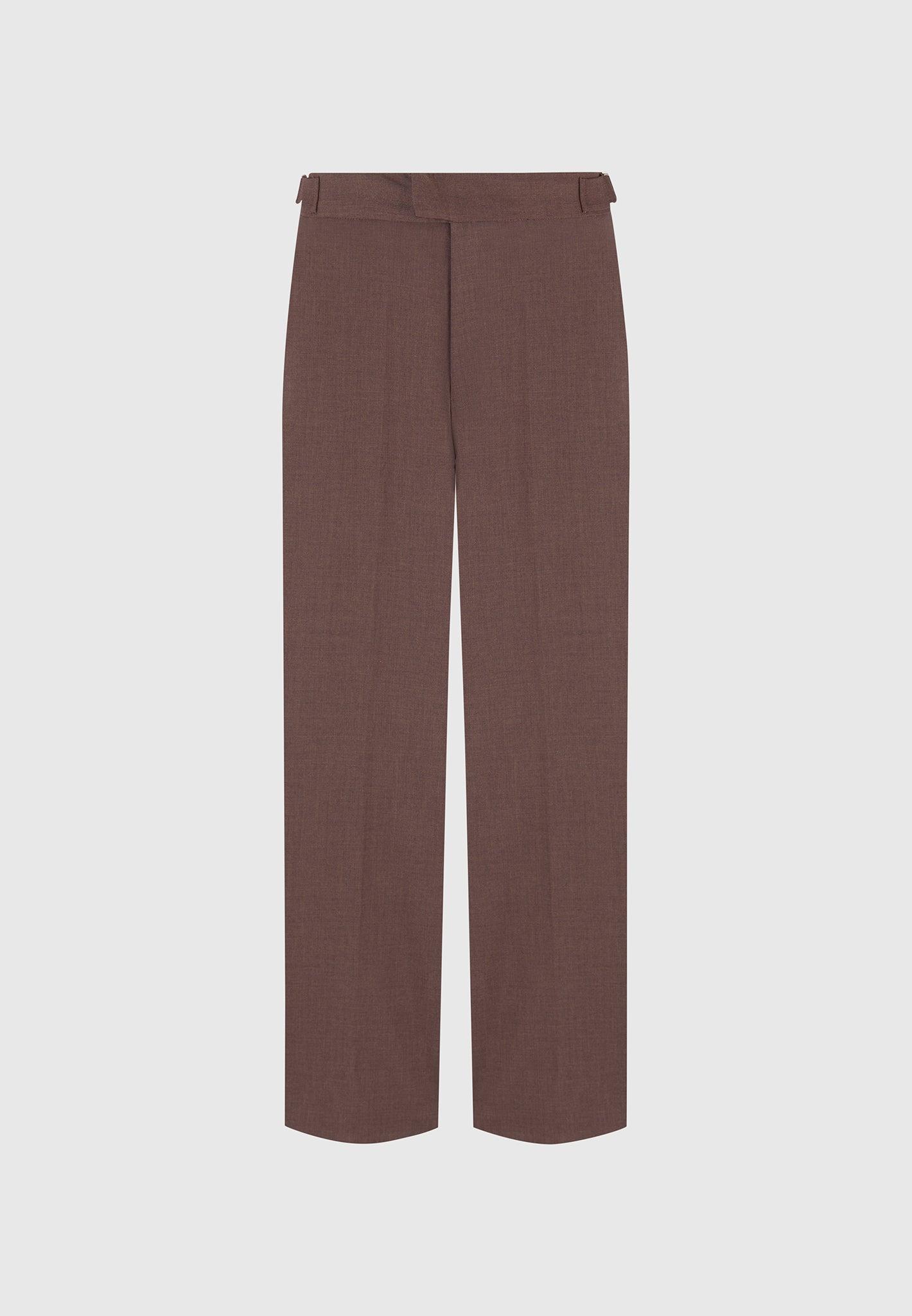 Joseph - Regular Fit Twill Pleated Tailored Trousers - Brown Male Product Image